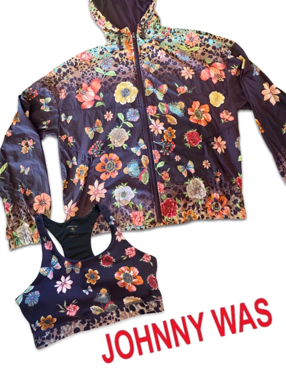 ✨ JOHNNY WAS Joy Vanda Windbreaker Jacket (XS) & Matching Sports Bra Set (S) - Picture 3 of 17